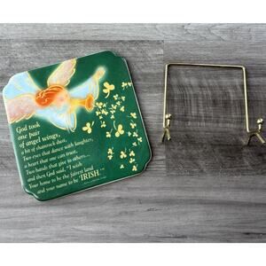 Irish Shamrock Decorative Plaque With Stand 6.5x6.5